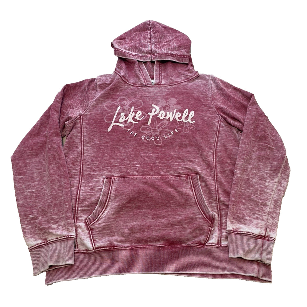 Emi Womens Lake Powell Pink Burnout Hoodie Sweatshirt Arizona Trip Athleisure